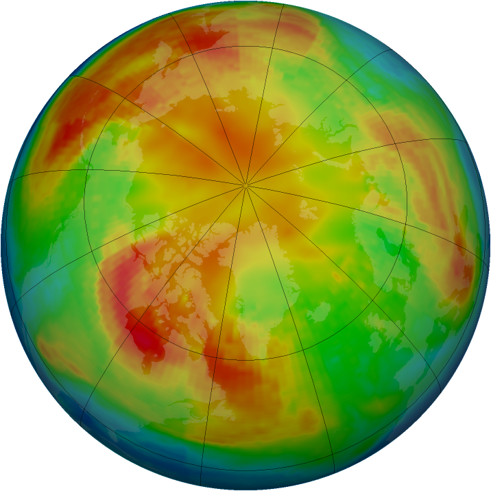 Arctic ozone map for 13 February 2004